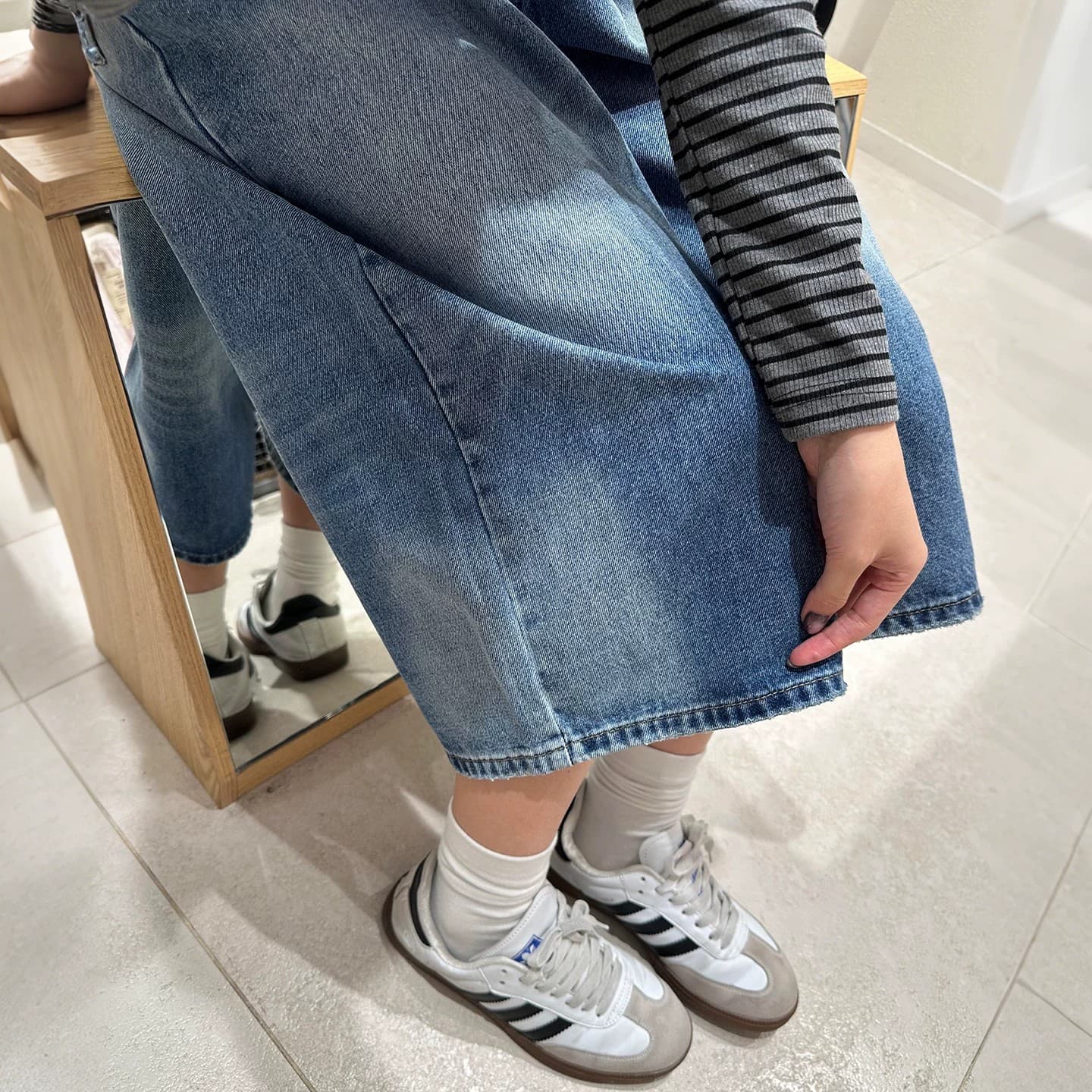 레트로 넓은 다리 데님 7부 바지 여성 여름 새로운 빅 사이즈 지방 mm 루즈핏 슬림해 보이는 배 종류 몸 스트레이트 바지 이미지 5