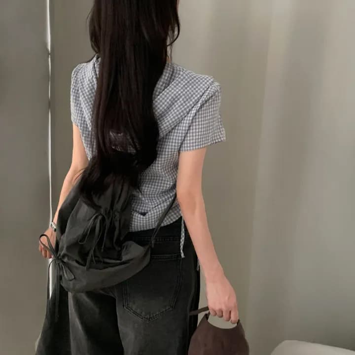 있음 선적 캐주얼 체크무늬 후드 셔츠 여성 코트 상세 이미지 14