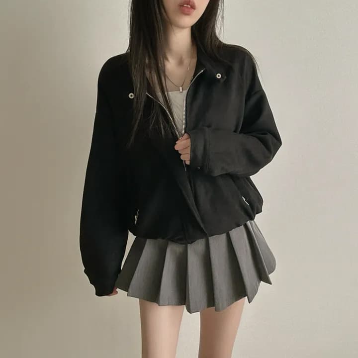 있음 선적 쇼트 스타일 스탠드 칼라 재킷 캐주얼 재킷 상세 이미지 13