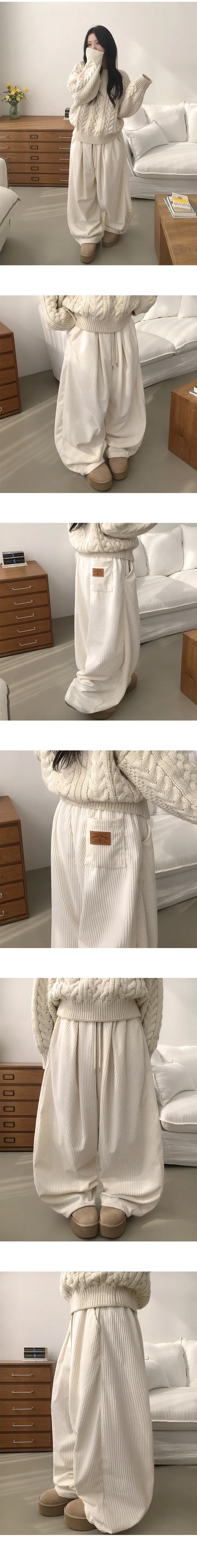 있음 선적 chic 한국 스타일 루즈핏 캐주얼 코듀로이 캐주얼 바지 상세 이미지 2