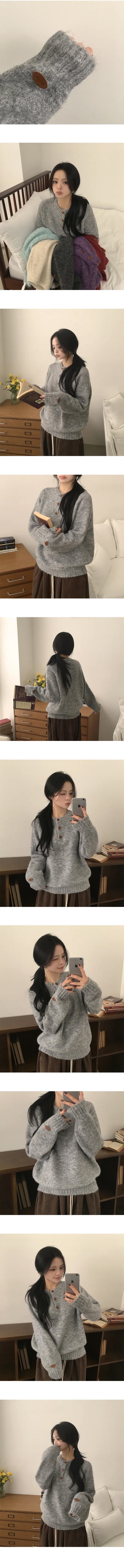 있음 선적 개성 다용도 버튼 풀오버 스웨터 여자 상세 이미지 4