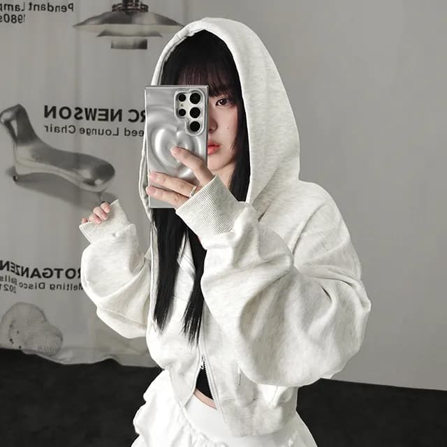 있음 선적 chic 패션 캐주얼 루즈핏 후드 티 스웨터 이미지 2