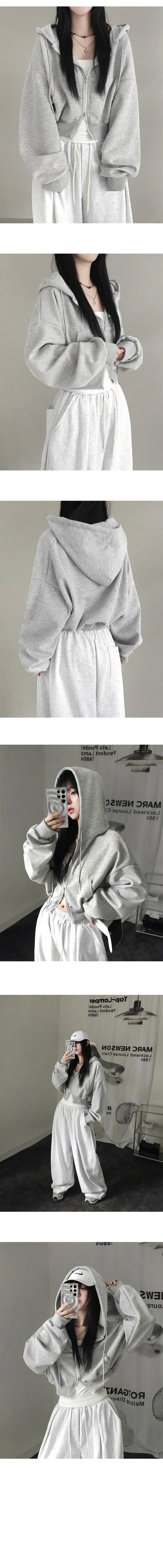 있음 선적 chic 패션 캐주얼 루즈핏 후드 티 스웨터 상세 이미지 2