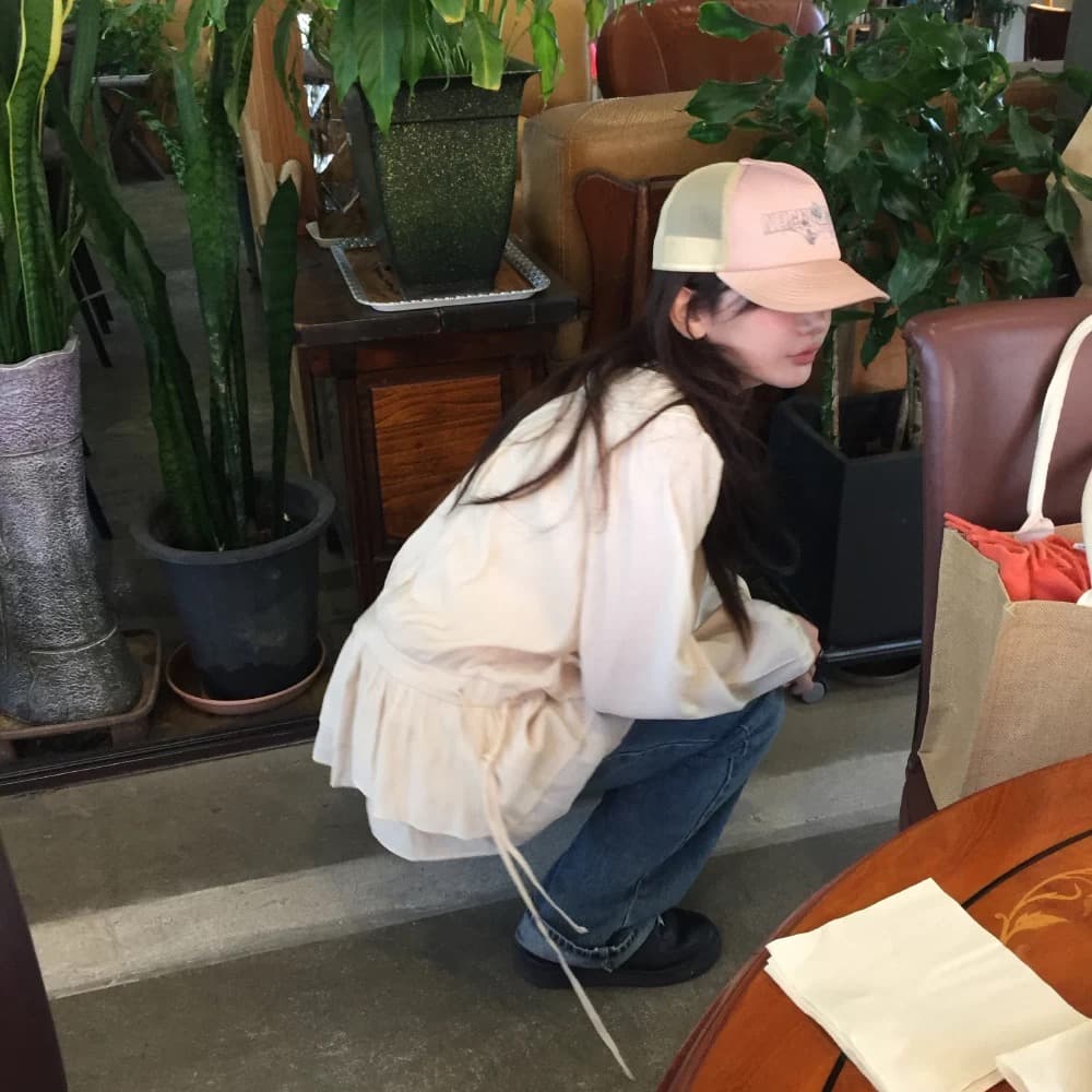 있음 선적 chic 패션 허리 수축 펌프 로프 프릴 긴팔 셔츠 상세 이미지 14