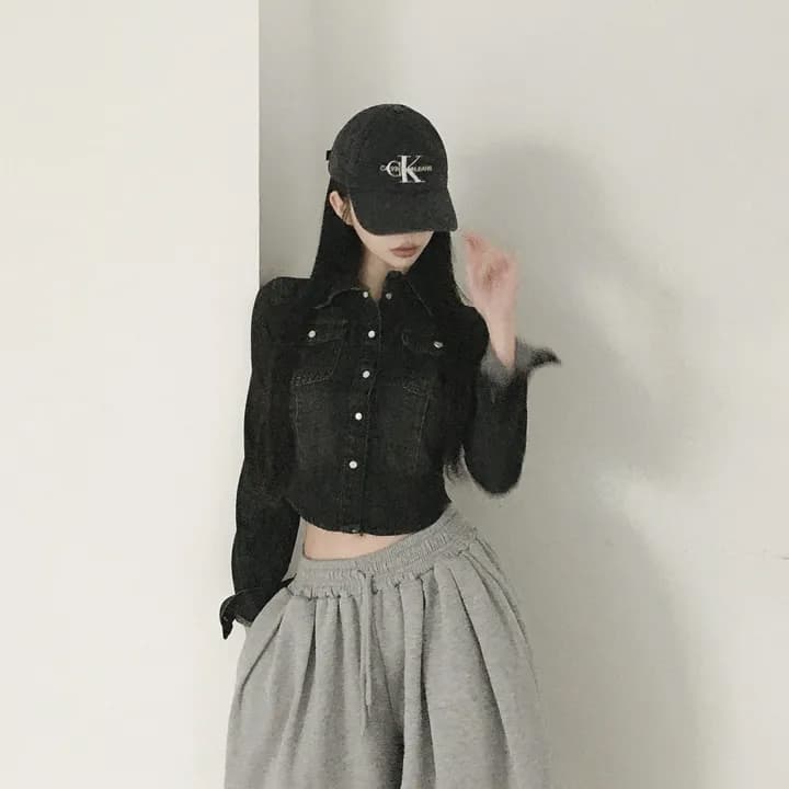 있음 선적 chic 쇼트 스타일 허리 수축 슬림해 보이는 마 오래된 슬림해 보이는 데님 재킷 상세 이미지 17