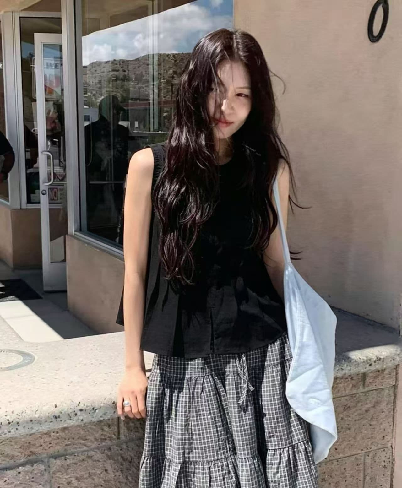 있음 선적 셔츠 화이트 레이스 민소매 작은 셔츠 레트로 플리츠 셔츠 이미지 2
