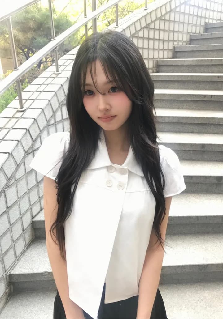 있음 선적 ins 보 주님 섹션 소녀 센스 레트로 베이비 칼라 캐주얼 반팔 셔츠 상세 이미지 15