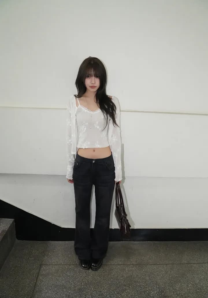 패션 자카드 슬립 쇼트 스타일 재킷 세트 상세 이미지 9