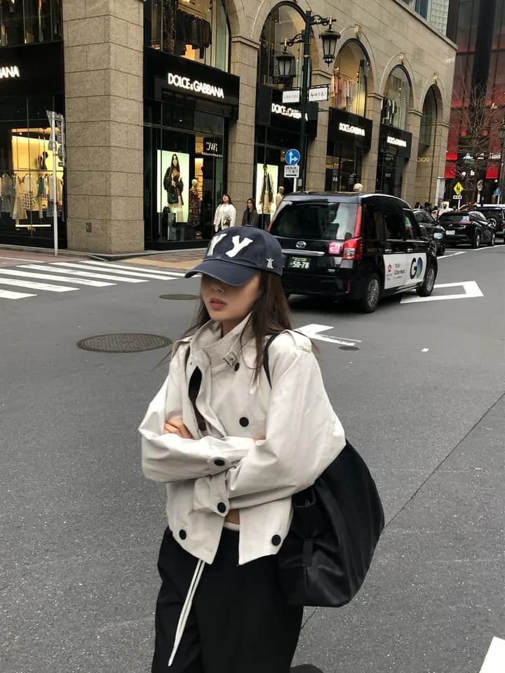 있음 선적 chic 패션 한국 스타일 이중 버튼 재킷 재킷 상세 이미지 1