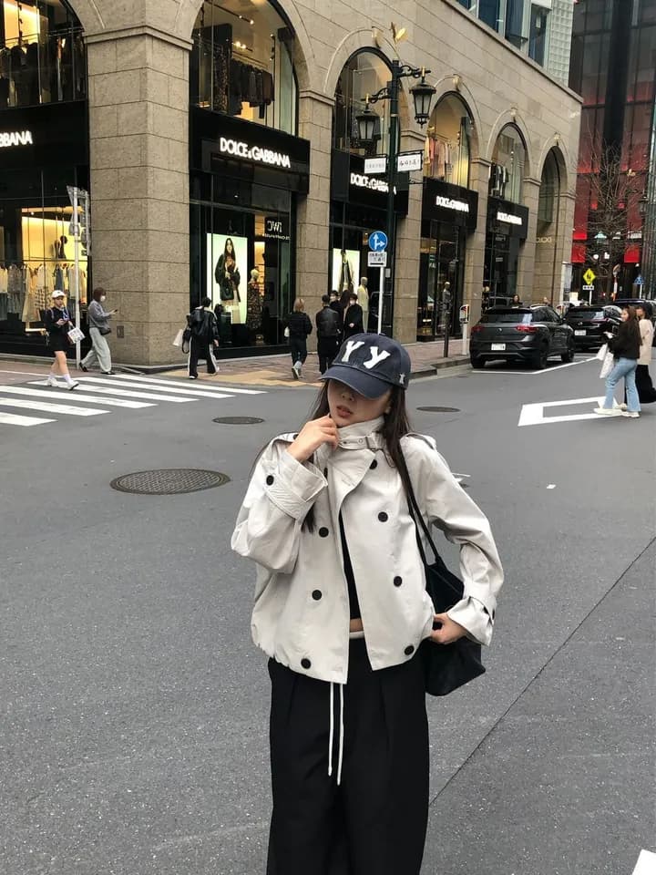 있음 선적 chic 패션 한국 스타일 이중 버튼 재킷 재킷 상세 이미지 2
