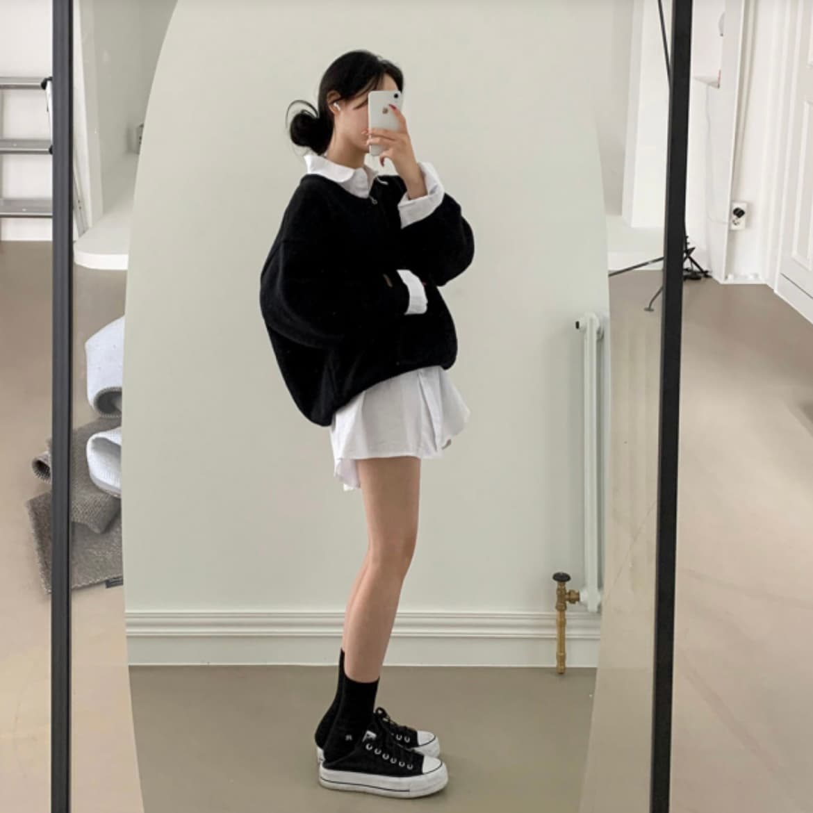 한국 chic 루즈핏 느긋한 대 에디션 스웨터 V넥 풀오버 중간 길이 보온 맨위 여성 상세 이미지 22