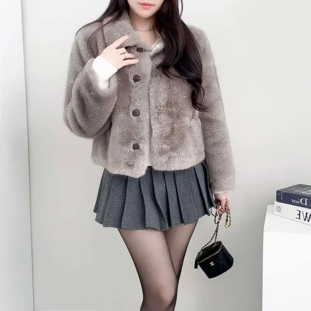chic 한국 작은 대중 디자인 센스 미니멀리즘 V넥 빛 요리 한 다용도 행침 목 둘 착용 오프숄더 니트 스웨터 여성 상세 이미지 15