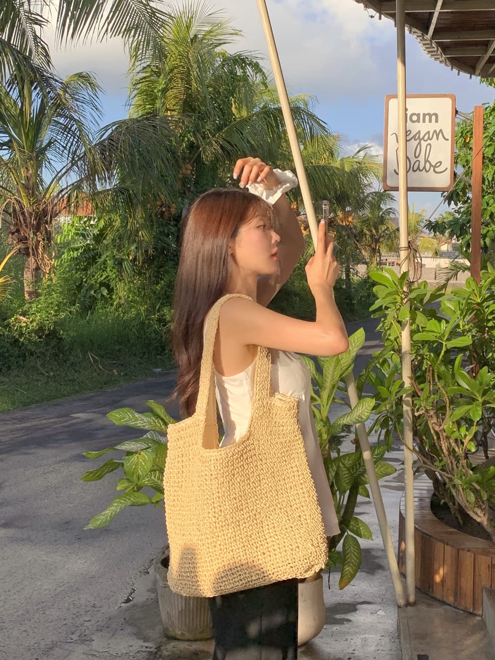 한 부서 ins V넥 캐미솔 여름 외출용 대 몸매 가꾸기 슬림해 보이는 민소매 인형 셔츠 퍼프 맨위 상세 이미지 21