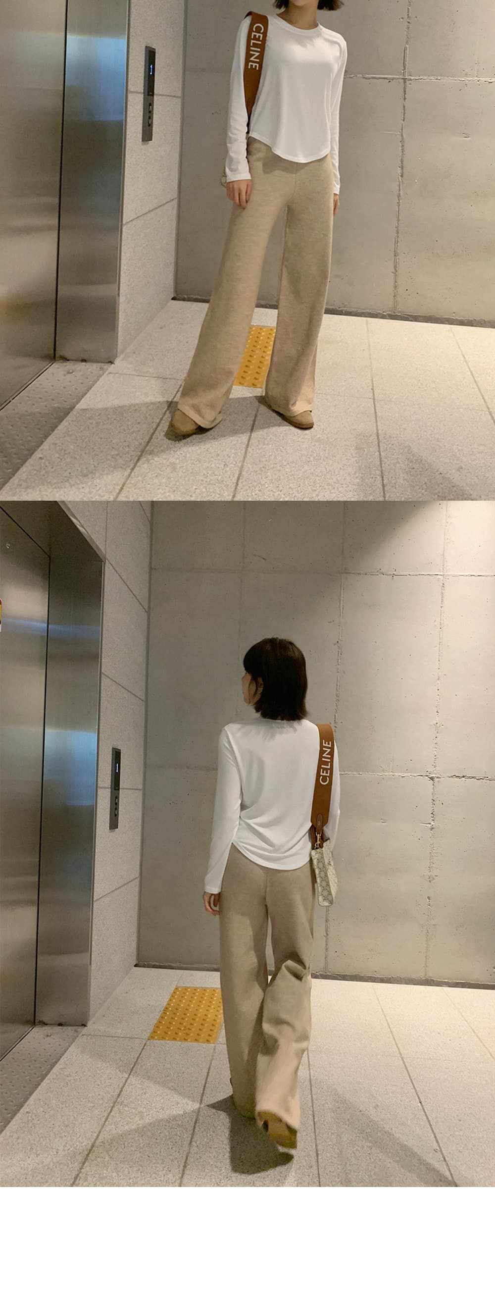 한국 스타일 ins 레트로 느긋한 바람 니트 카디건 코트 플러스 와이드 레그 팬츠 투피스 세트 스웨터 세트 상세 이미지 14