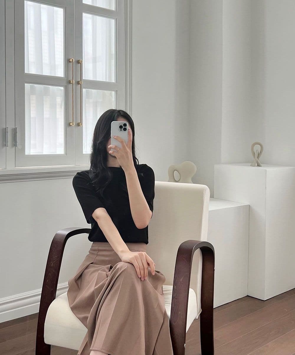 작은 샤넬 스타일 얼음 실크 중간 소매 풀오버 니트 스웨터 여성 얇은 쇼트 스타일 몸매 가꾸기 기본 셔츠 맨위 수 있습니다. 맞춤 색상 상세 이미지 10