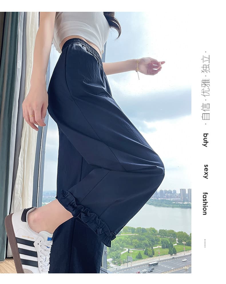 얼음 실크 9 포인트 와이드 레깅스 바지 여름 얇은 스타일 속도 건조한 바지 루즈핏 스트레이트 주간 실크 레이스 꽃밭 바지 상세 이미지 29