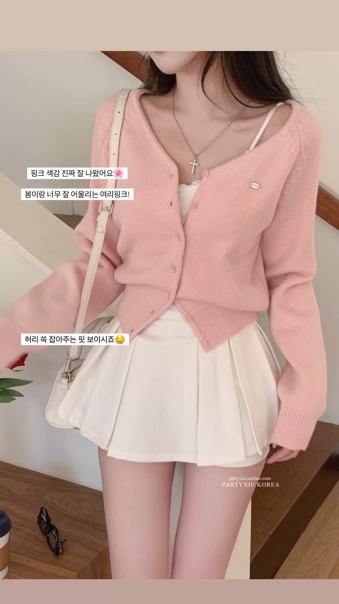 있음 밖으로 한국 한 부서 품격 자매 V넥 순수한 색상 시스템 버클 긴팔 니트 스웨터 상세 이미지 12