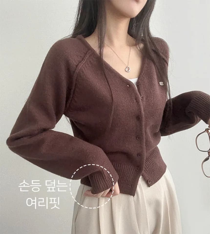 있음 밖으로 한국 한 부서 품격 자매 V넥 순수한 색상 시스템 버클 긴팔 니트 스웨터 상세 이미지 28
