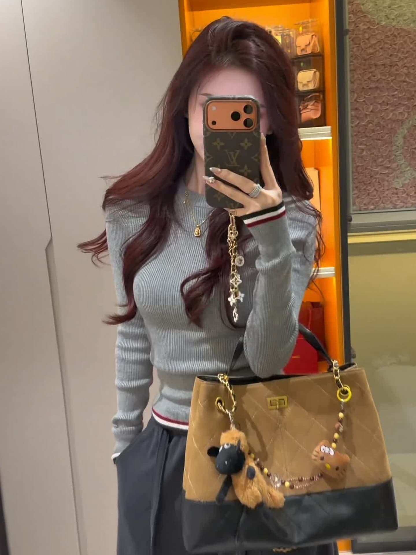 한 부서 새로운 긴팔 니트 기본 셔츠 인사이드 가져 가라. 작은 키 고유 한 아름다운 몸매 가꾸기 쇼트 스타일 맨위 상세 이미지 3