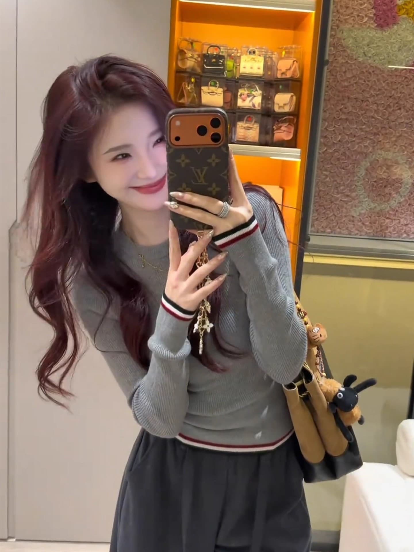 한 부서 새로운 긴팔 니트 기본 셔츠 인사이드 가져 가라. 작은 키 고유 한 아름다운 몸매 가꾸기 쇼트 스타일 맨위 상세 이미지 6