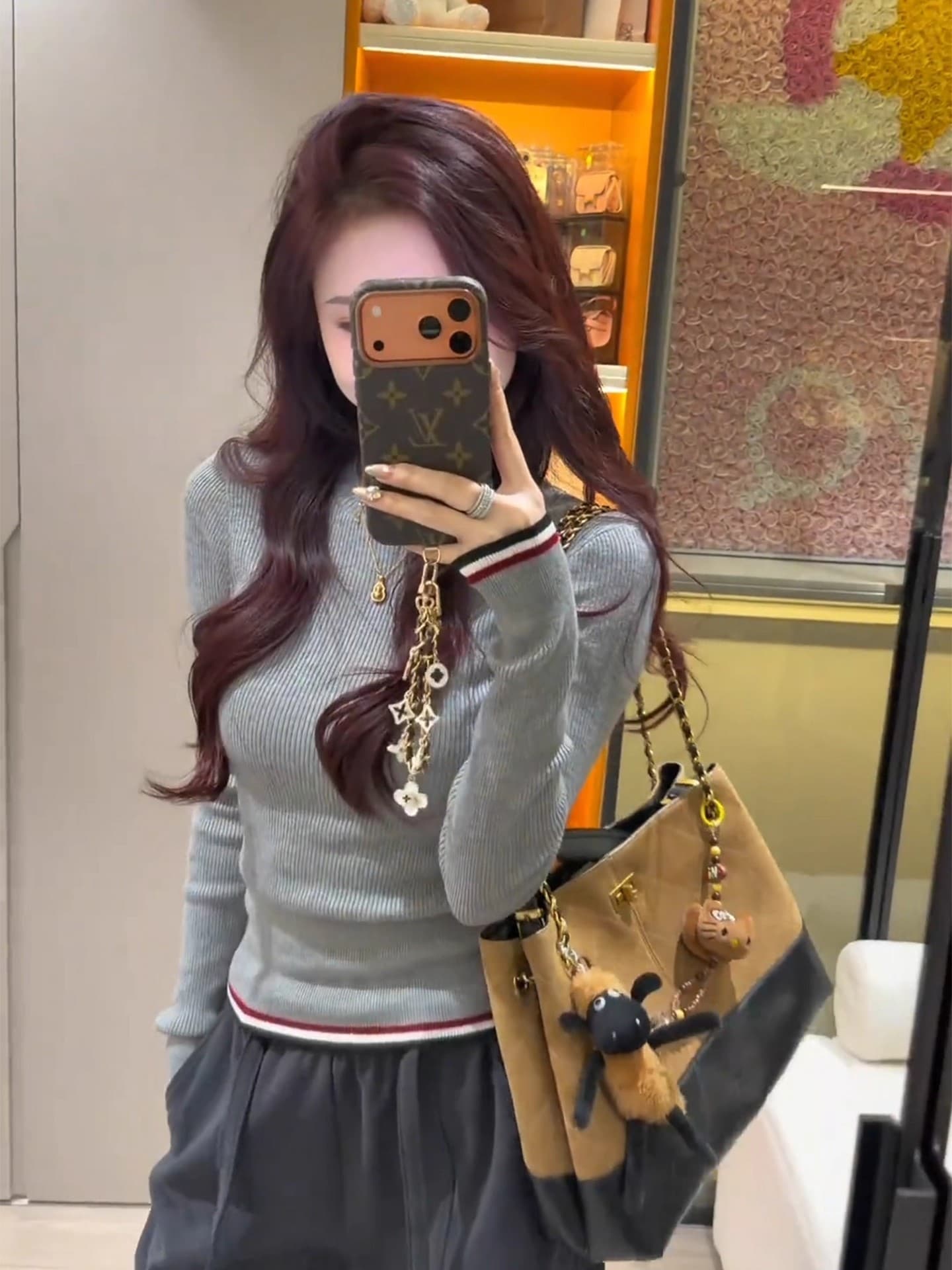한 부서 새로운 긴팔 니트 기본 셔츠 인사이드 가져 가라. 작은 키 고유 한 아름다운 몸매 가꾸기 쇼트 스타일 맨위 상세 이미지 7