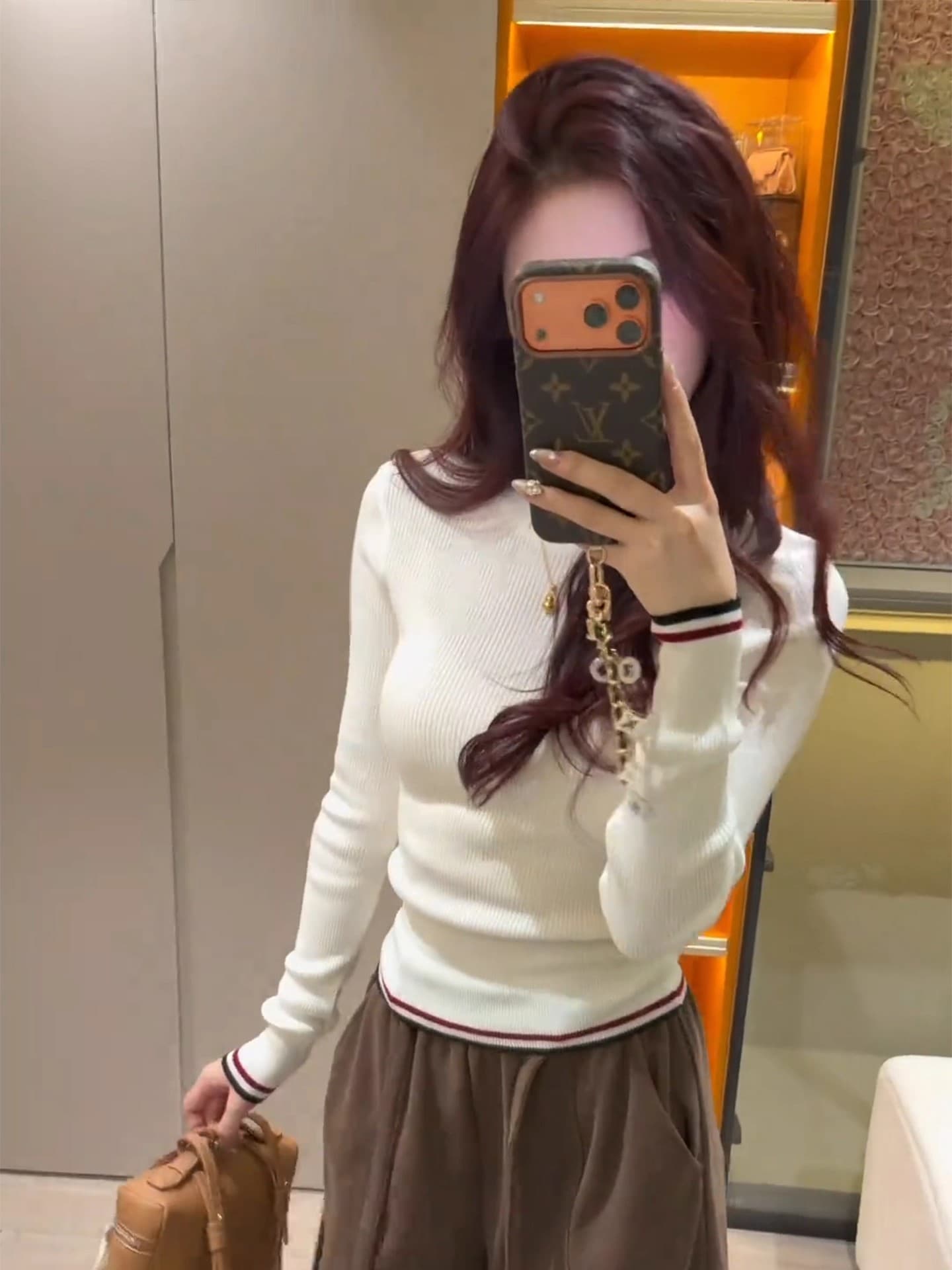 한 부서 새로운 긴팔 니트 기본 셔츠 인사이드 가져 가라. 작은 키 고유 한 아름다운 몸매 가꾸기 쇼트 스타일 맨위 상세 이미지 13