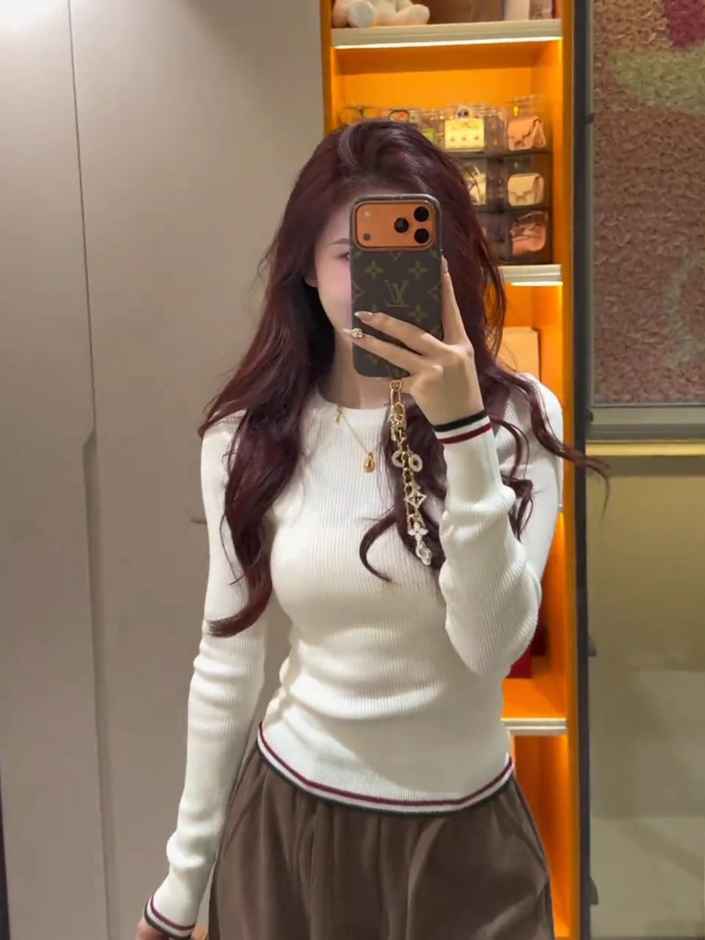 한 부서 새로운 긴팔 니트 기본 셔츠 인사이드 가져 가라. 작은 키 고유 한 아름다운 몸매 가꾸기 쇼트 스타일 맨위 상세 이미지 14