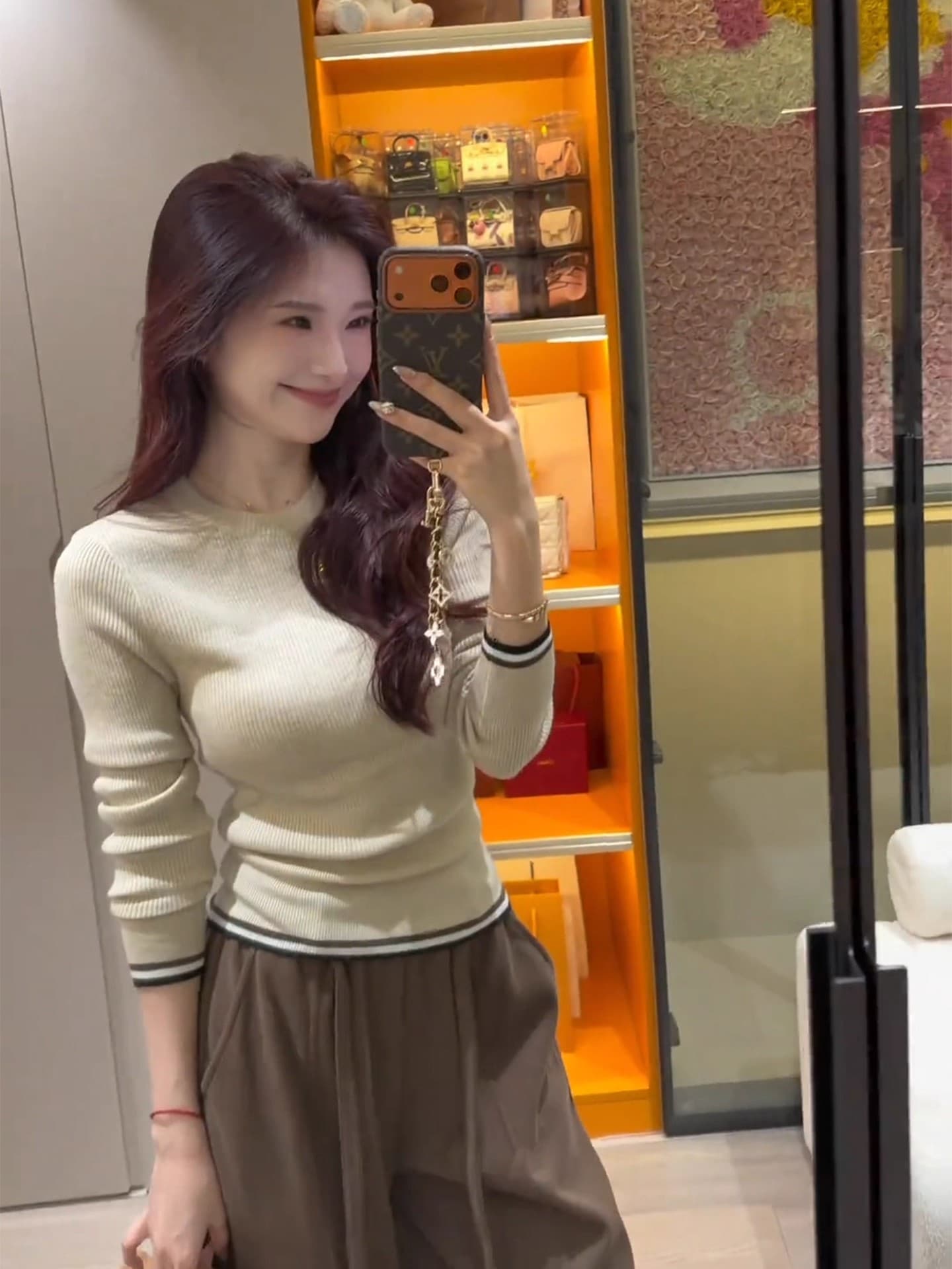 한 부서 새로운 긴팔 니트 기본 셔츠 인사이드 가져 가라. 작은 키 고유 한 아름다운 몸매 가꾸기 쇼트 스타일 맨위 상세 이미지 17