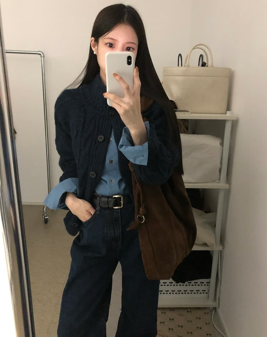 한국 chic 가을의 날 꽈배기 스웨터 오픈 가디건 상세 이미지 24