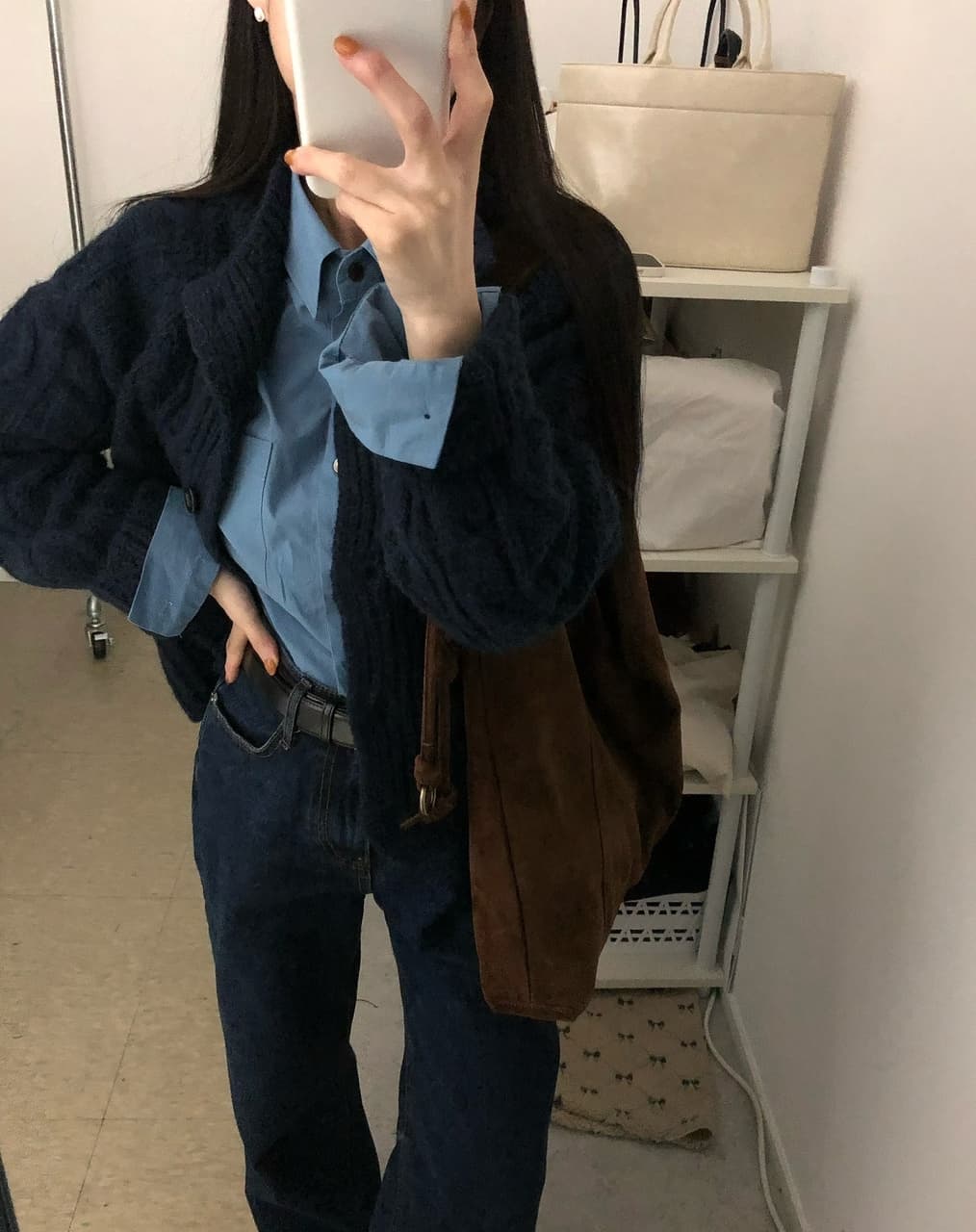 한국 chic 가을의 날 꽈배기 스웨터 오픈 가디건 상세 이미지 27