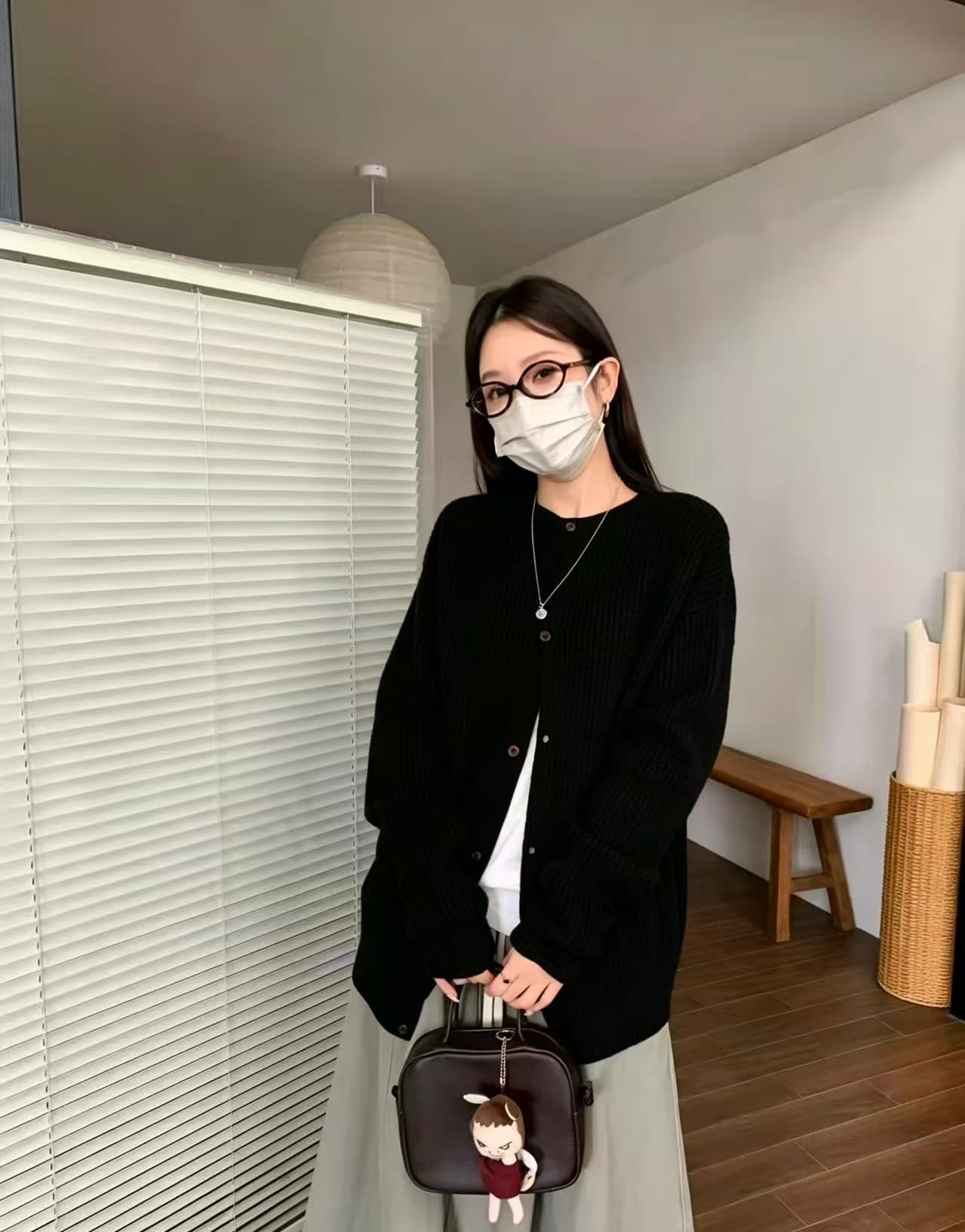 한 부서 가을 겨울 출퇴근 미니멀리즘 작은 대중 대 오픈 가디건 맨위 여성 코트 상세 이미지 4