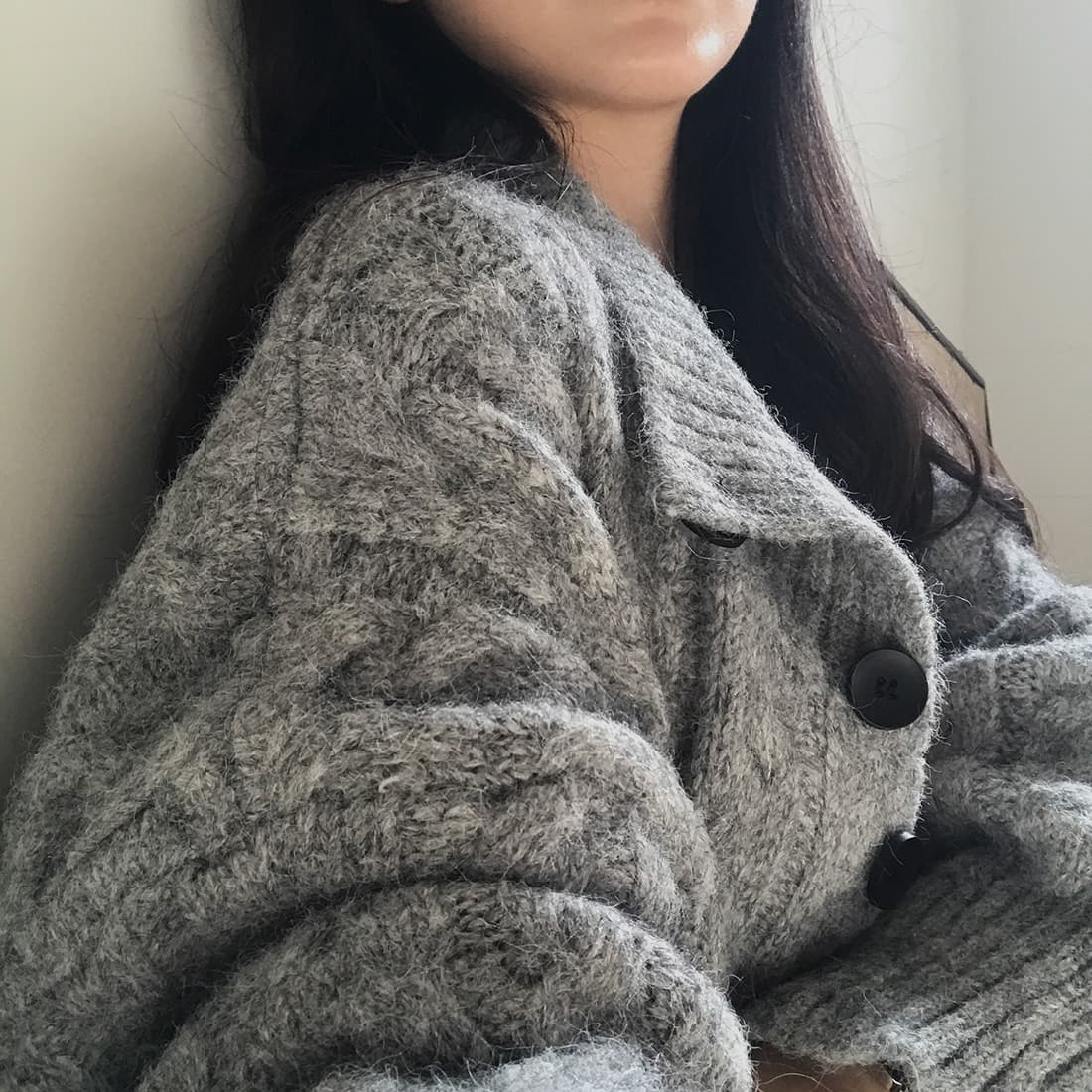 한국 chic 가을 겨울 한 부서 학원 스타일 두꺼운 꽃 루즈핏 느긋한 스웨터 카디건 코트 상세 이미지 12