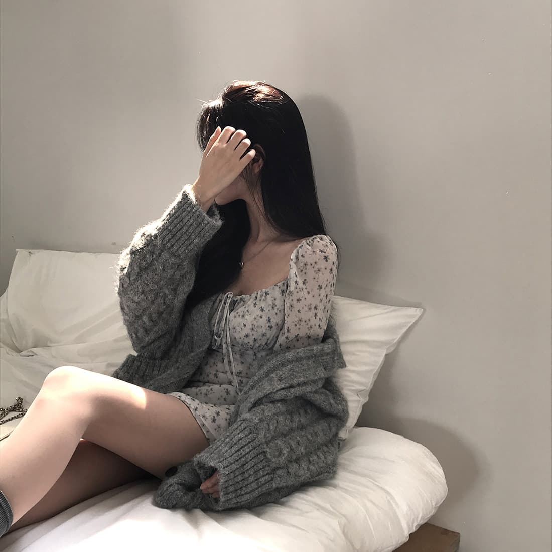 한국 chic 가을 겨울 한 부서 학원 스타일 두꺼운 꽃 루즈핏 느긋한 스웨터 카디건 코트 상세 이미지 40