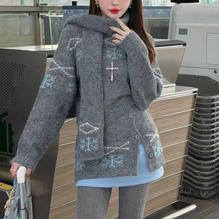 늦가을 겨울 의류 코디 전체 집합 2026 새로운 느긋한 바람 스웨터 반신 스커트 올해 인기 아름다운 세트 여성
