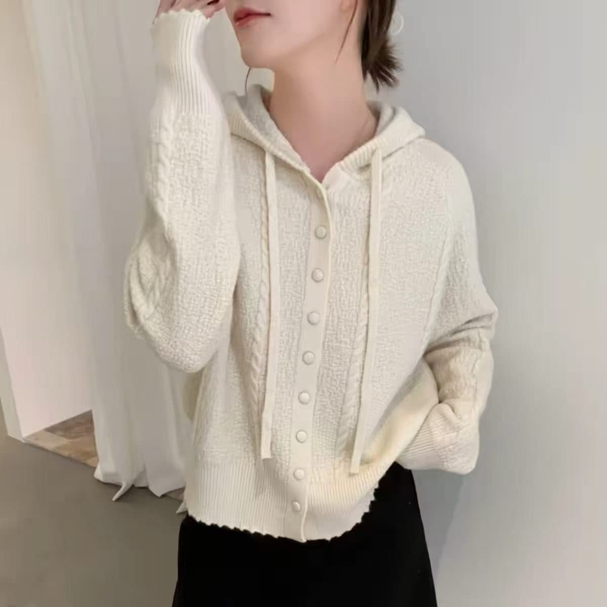 한 부서 유럽 니켈 일상 사설 서비스 분위기 센스 꽈배기 니트 양모 맨위 여성 상세 이미지 3