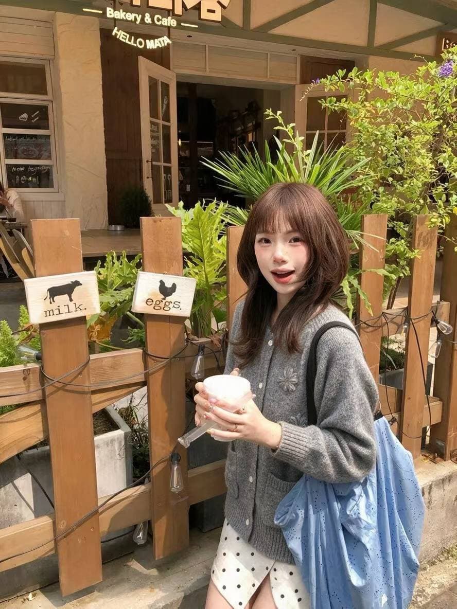 한국 ins 한 부서 3 차원 작은 꽃 니트 오픈 가디건 여성 부드러운 찹쌀 라운드 넥 싱글 줄 버튼 스웨터 코트 기타 색상 상세 이미지 20