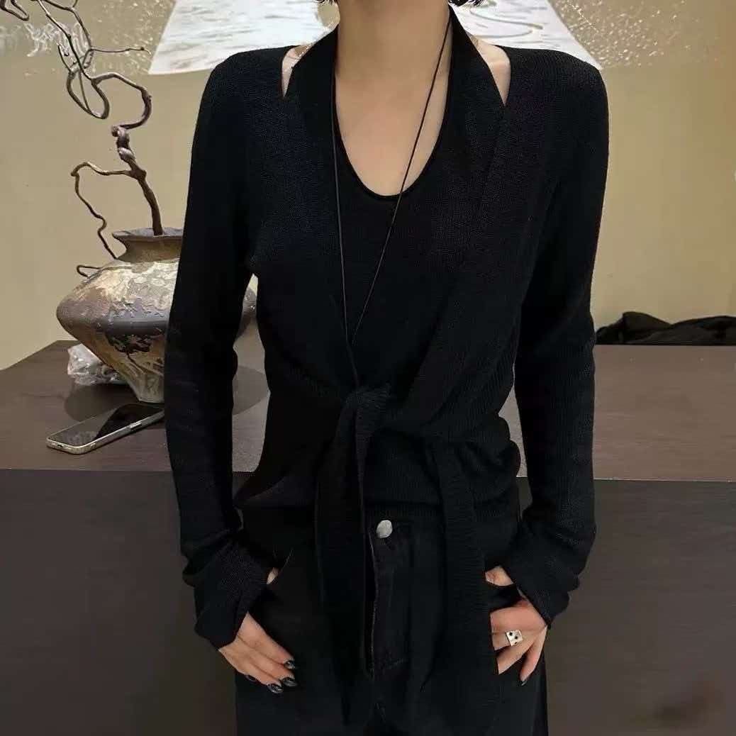 한국 스타일 chic 행침 목 페이크 레이어드 니트 맨위 슬림해 보이는 한 부서 인사이드 가져 가라. 기본 셔츠 상세 이미지 5