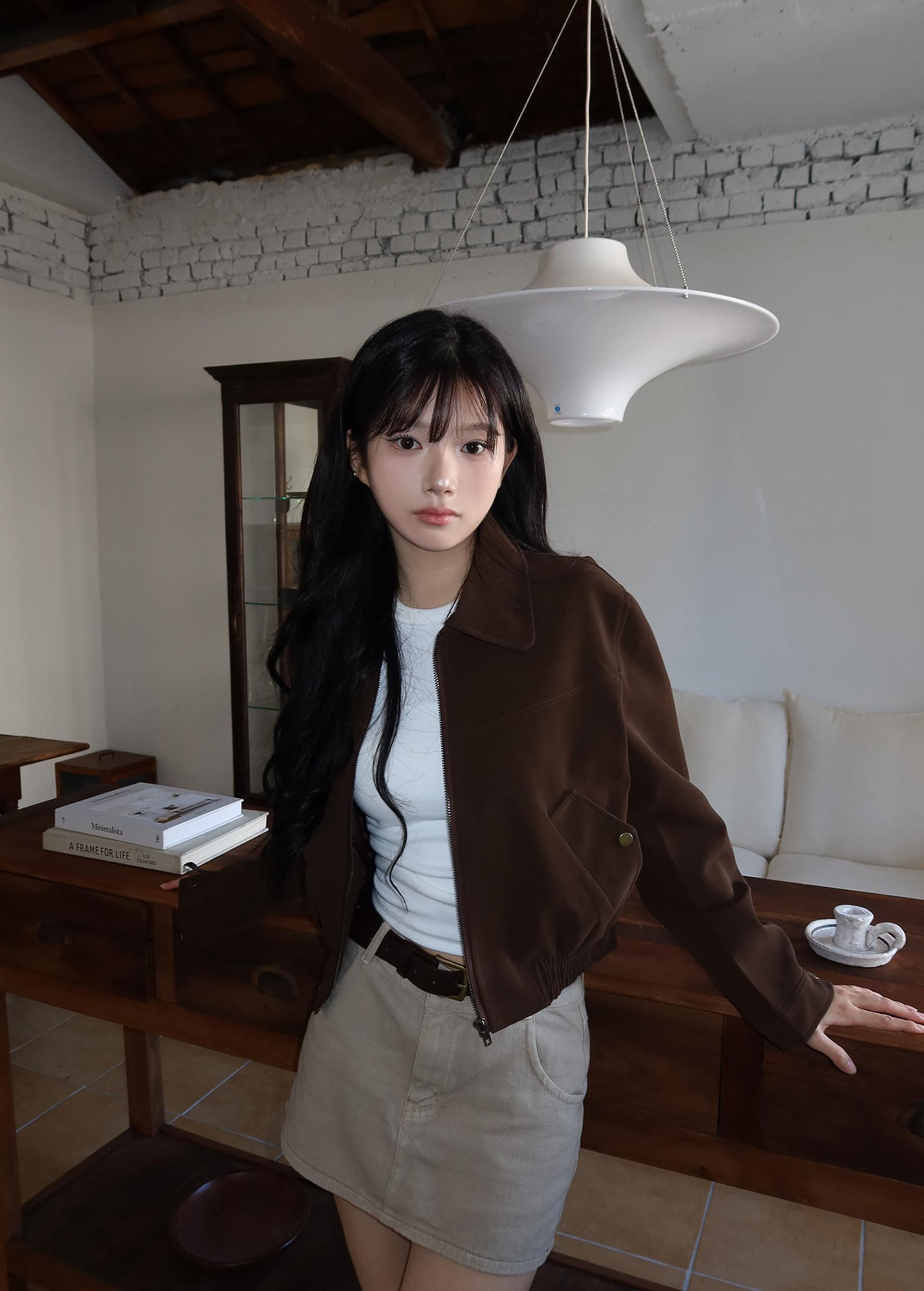 프랑스식 레트로 품격 폴로 칼라 재킷 맨위 출퇴근 다용도 가을 새로운 짧은 외투 상세 이미지 12