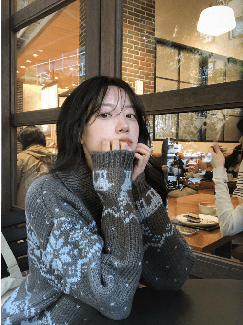 한국 디자인 센스 무거운 작업 자카드 빅 칼라 소뿔 버클 스웨터 카디건 코트 상세 이미지 28