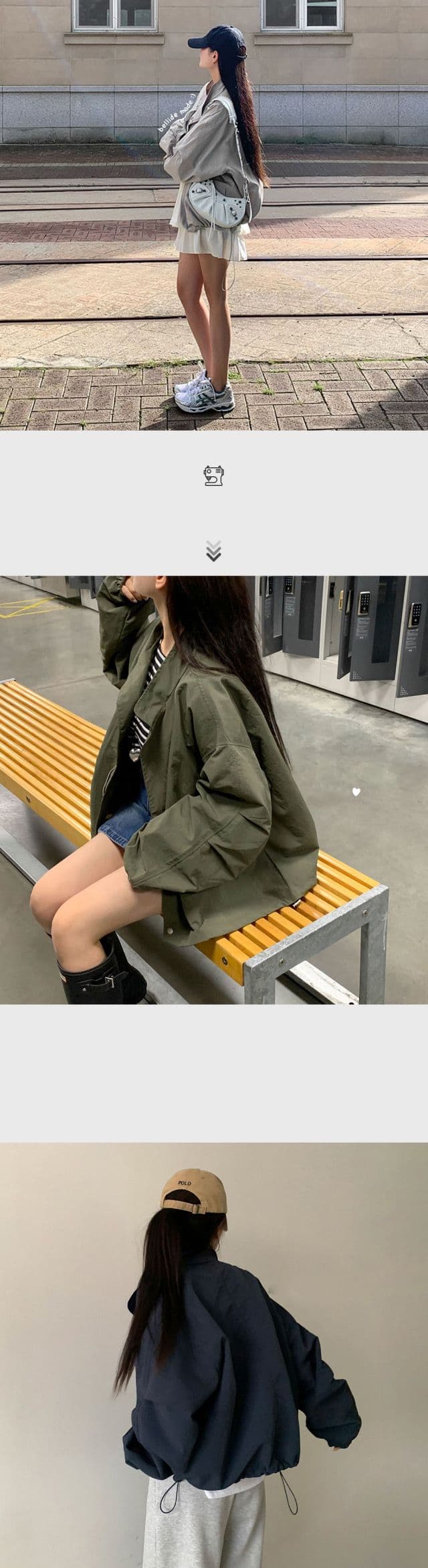 한국 chic 미니멀리즘 레트로 반하이넥 루즈핏 캐주얼 다용도 펌프 Pleat 디자인 긴팔 바람막이 여성 코트 상세 이미지 14