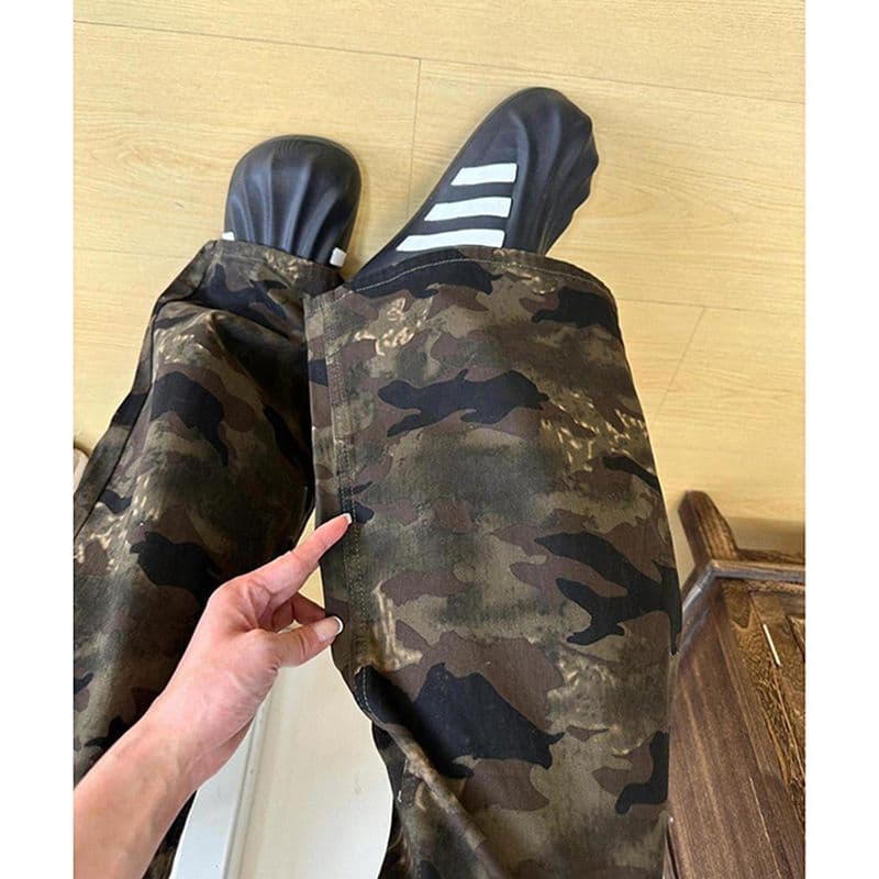 디자인 센스 높음 거리 개성 부츠컷 청바지 여성 봄 가을 새로운 슬림해 보이는 패션 ins 트렌디 나팔 청바지 이미지 5