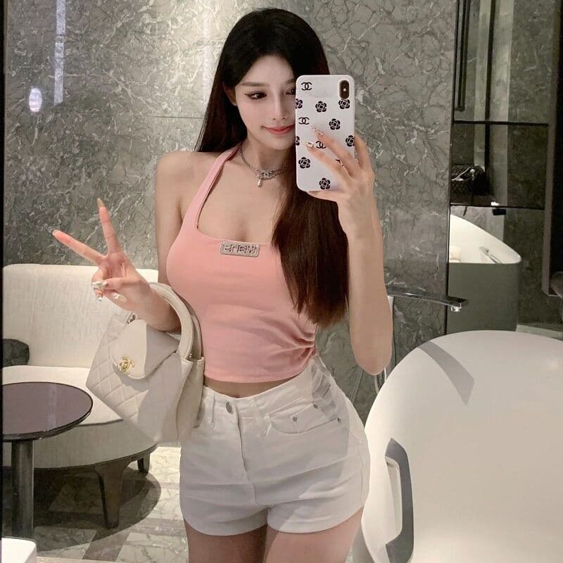 봄 여름 새로운 하이웨이스트 몸매 가꾸기 슬림해 보이는 캐주얼 스트레이트 반바지 기초 편안함 다용도 데님 반바지 여성 상세 이미지 8