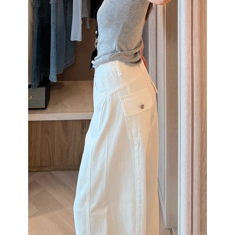 출퇴근 캐주얼 개성 넓은 다리 청바지 여성 봄 가을 새로운 루즈핏 패션 ins 트렌디 스트레이트 청바지 트렌디 이미지 5