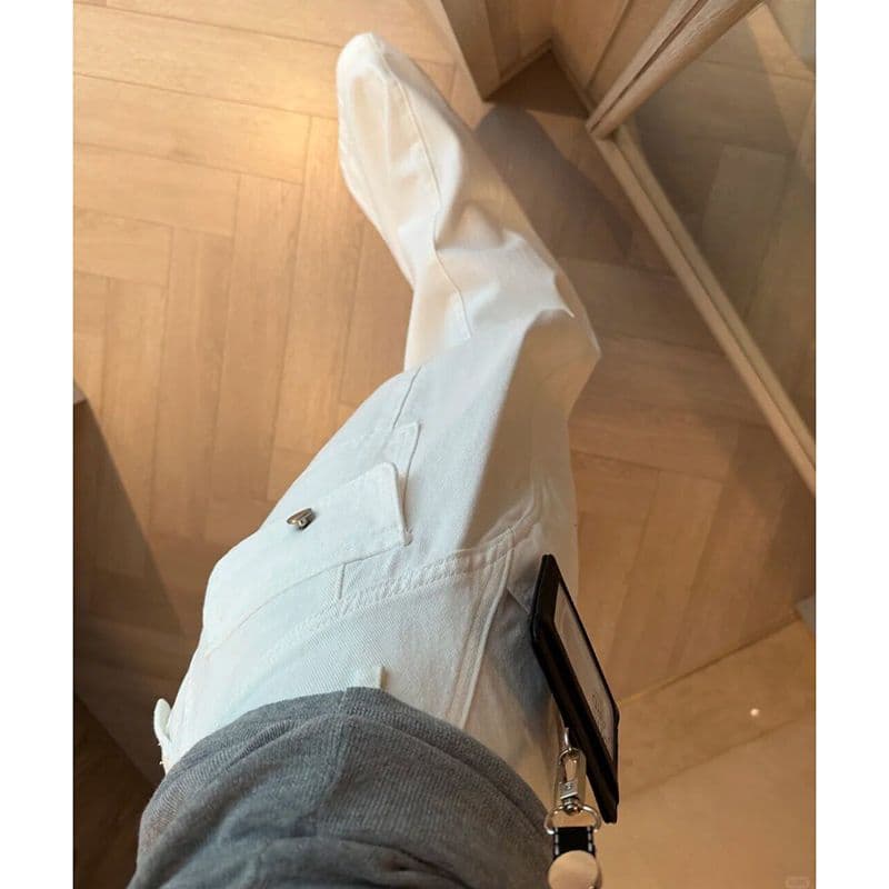 출퇴근 캐주얼 개성 넓은 다리 청바지 여성 봄 가을 새로운 루즈핏 패션 ins 트렌디 스트레이트 청바지 트렌디 이미지 4