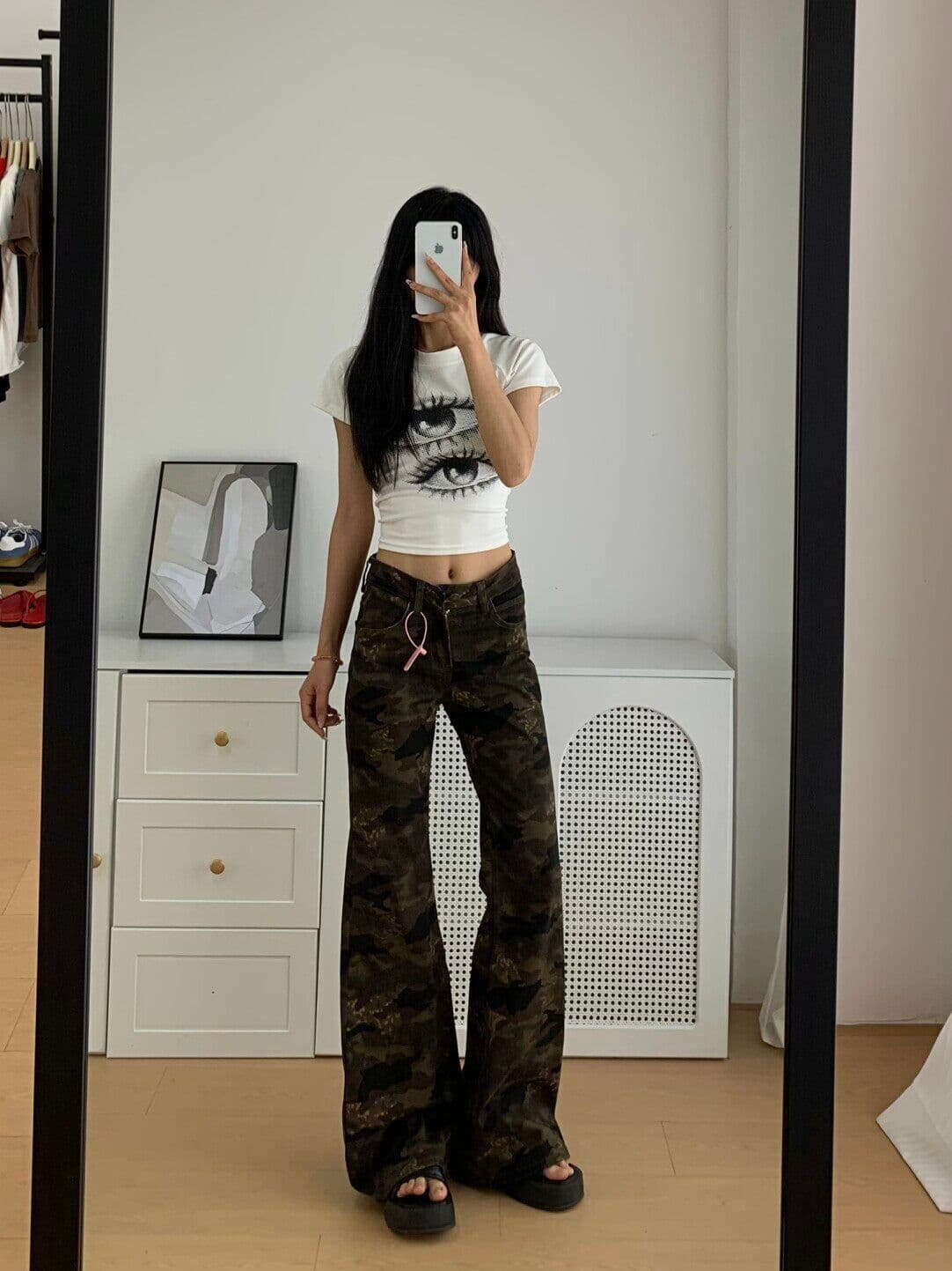 높음 거리 디자인 센스 개성 캐주얼 부츠컷 청바지 여성 봄 가을 새로운 슬림해 보이는 패션 나팔 청바지 트렌디 상세 이미지 5