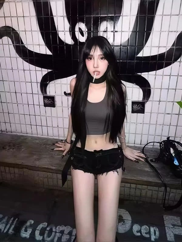 출퇴근 로우 웨이스트 섹시함 핫 바지 스트랩 초단바지 봄 여름 새로운 슬림해 보이는 품격 아메리칸 레트로 데님 반바지 상세 이미지 2