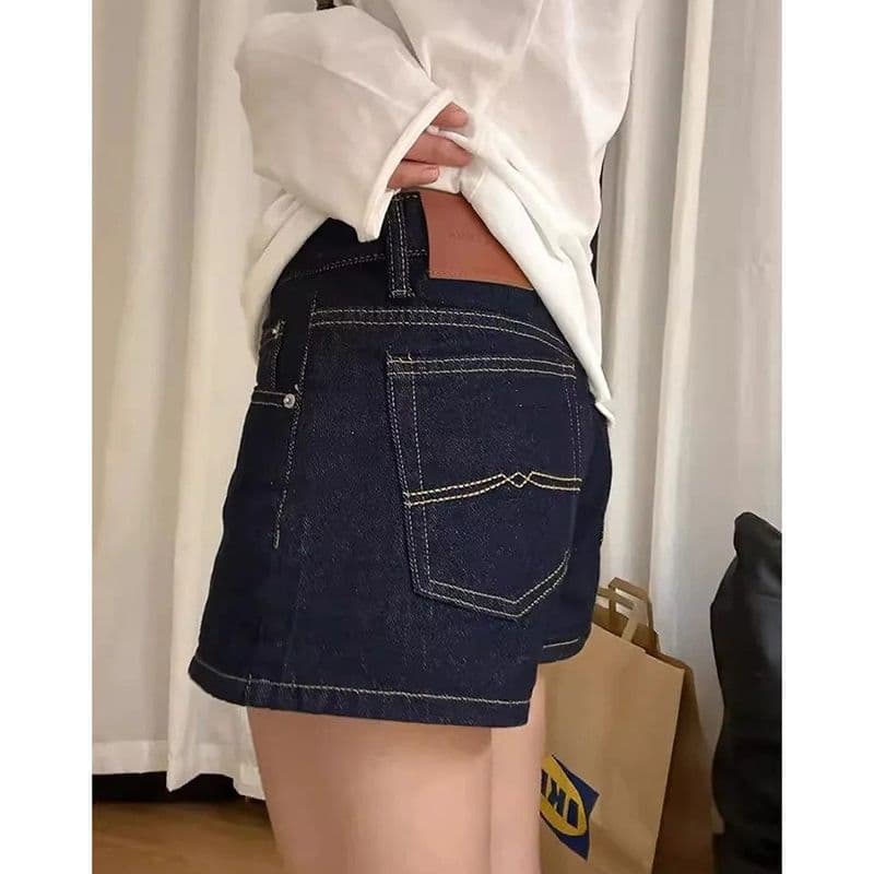 캐주얼 출퇴근 한 마디 스트레이트 데님 반바지 여성 봄 여름 새로운 넓은 다리 다용도 슬림해 보이는 디스플레이 다리 길이 반바지 트렌디 이미지 4