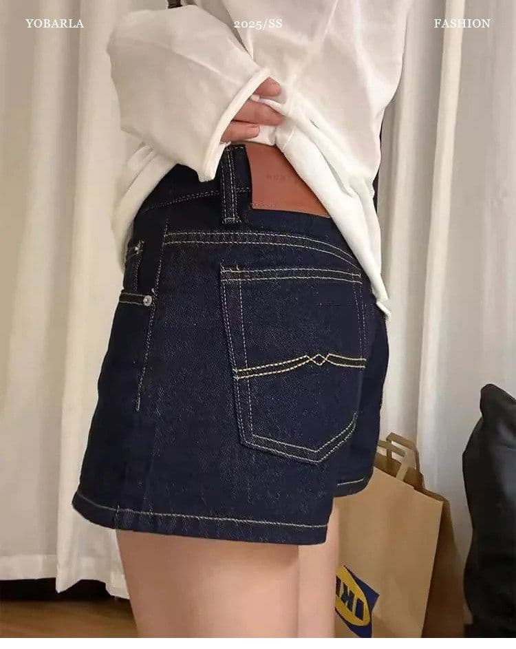 캐주얼 출퇴근 한 마디 스트레이트 데님 반바지 여성 봄 여름 새로운 넓은 다리 다용도 슬림해 보이는 디스플레이 다리 길이 반바지 트렌디 상세 이미지 2
