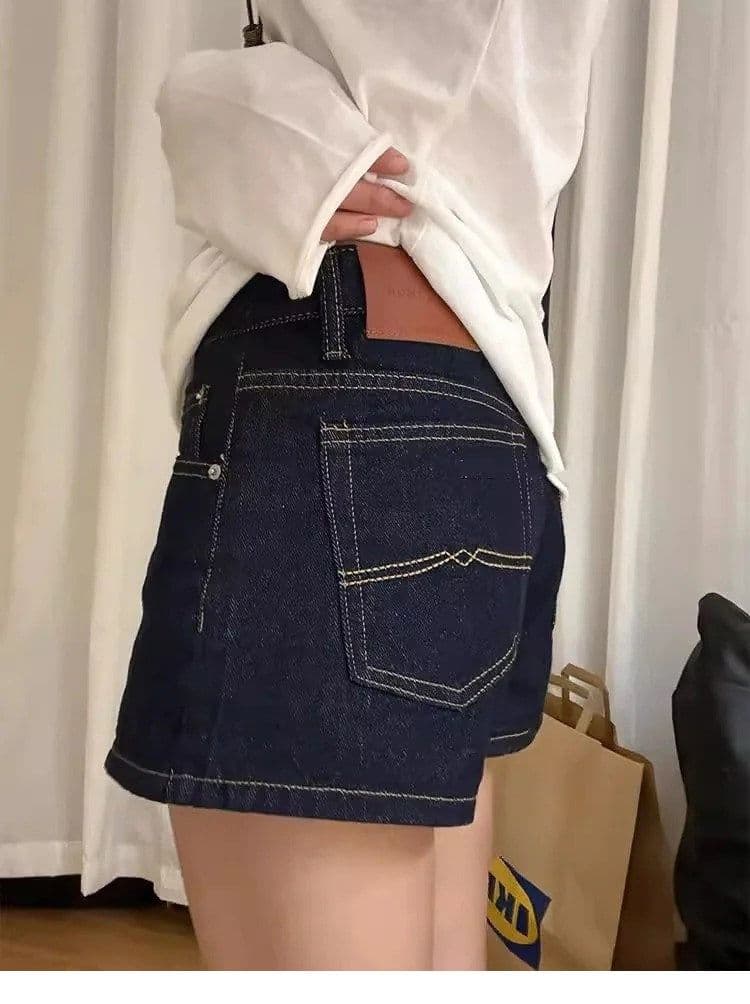 캐주얼 출퇴근 한 마디 스트레이트 데님 반바지 여성 봄 여름 새로운 넓은 다리 다용도 슬림해 보이는 디스플레이 다리 길이 반바지 트렌디 상세 이미지 5