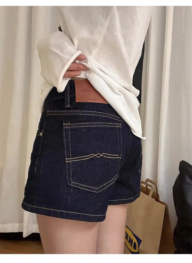 캐주얼 출퇴근 한 마디 스트레이트 데님 반바지 여성 봄 여름 새로운 넓은 다리 다용도 슬림해 보이는 디스플레이 다리 길이 반바지 트렌디 상세 이미지 6